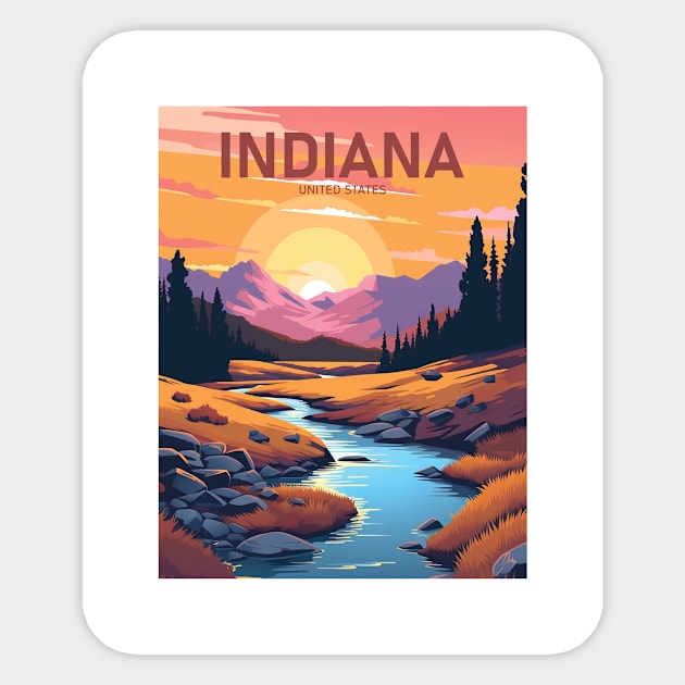 INDIANA Sticker by MarkedArtPrints